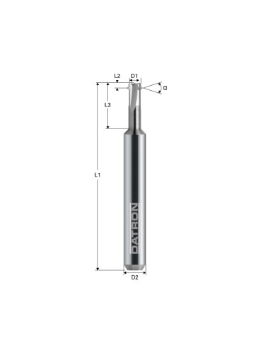 Freza pentru filetare 3 caneluri, Datron 0068454, 4.4x2.0x6.0mm