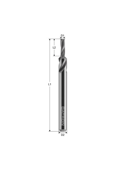 Freza pentru filetare, Datron 00684505, 3.8x12.0x6.0mm