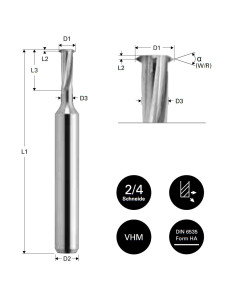 Freza pentru filete M1, Datron 00680010E, 0.72x3.0mm 2