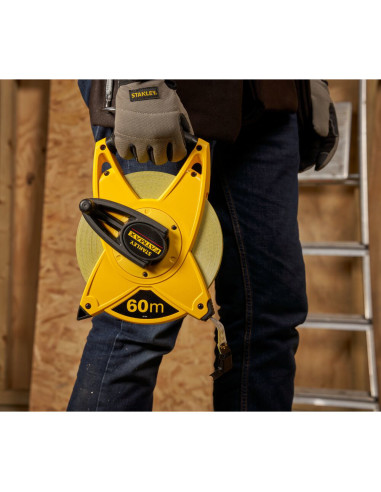 Stanley 2-34-824, ruleta deschisa fatmax cu banda din fibra de sticla 60m, mulinare rapida, tru-zero, 60m x 19mm, blister