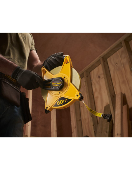 Stanley 2-34-824, ruleta deschisa fatmax cu banda din fibra de sticla 60m, mulinare rapida, tru-zero, 60m x 19mm, blister