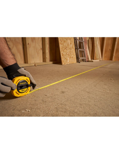 Stanley 0-34-295, ruleta inchisa cu banda de fibra de sticla 10m, tru-zero, vizibilitate ridicata, 10m x 13 mm, blister