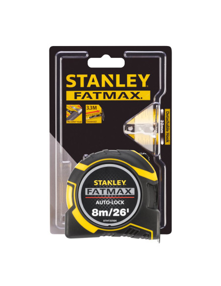 Stanley XTHT0-33504, ruleta autolock fatmax 8m, Mylar®, BladeArmor, magnet fix, 8m/26Inch x 32mm + un carlig detasabil, blister