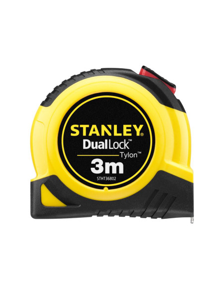 Stanley STHT36802-0, ruleta tylon cu dubla blocare 3m, acoperire Tylon, maner ergonomic, 3m x 13mm, blister