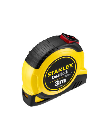 Stanley STHT36802-0, ruleta tylon cu dubla blocare 3m, acoperire Tylon, maner ergonomic, 3m x 13mm, blister