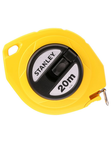 Stanley 0-34-105, ruleta inchisa cu banda de otel 20m, carlig pliabil, lama protejata, manivela pentru mulinare, 20m x 10mm, bli