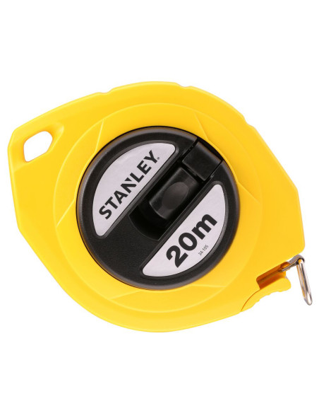 Stanley 0-34-105, ruleta inchisa cu banda de otel 20m, carlig pliabil, lama protejata, manivela pentru mulinare, 20m x 10mm, bli