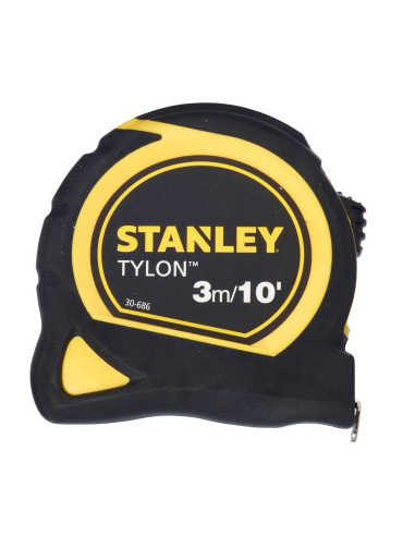 Stanley 0-30-686, ruleta Tylon 3m, 10 Ft, metric-inch, protectie din cauciuc, anti-alunecare, 3mx13mm, blister