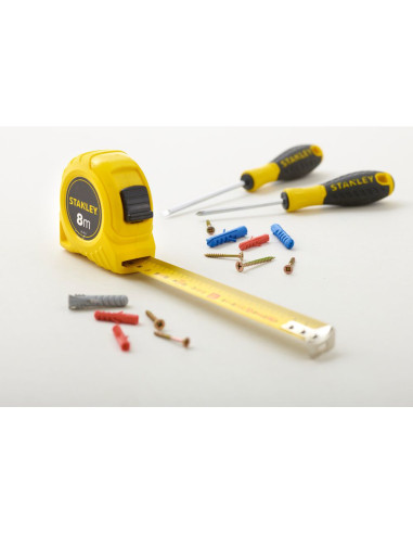 Stanley 1-30-457, ruleta clasica 8m, protectie Tylon, tru-zero, 8m x 25mm