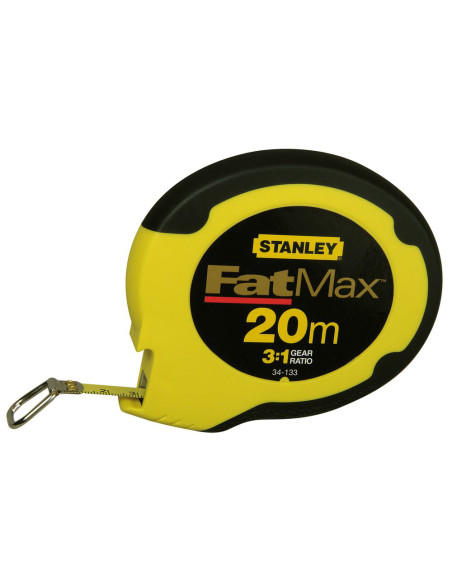Stanley 0-34-133, ruleta fatmax inchisa 20m, cu banda din fibra de otel, carabina cu agatatoare, angrenaj de multiplicare, 20m x