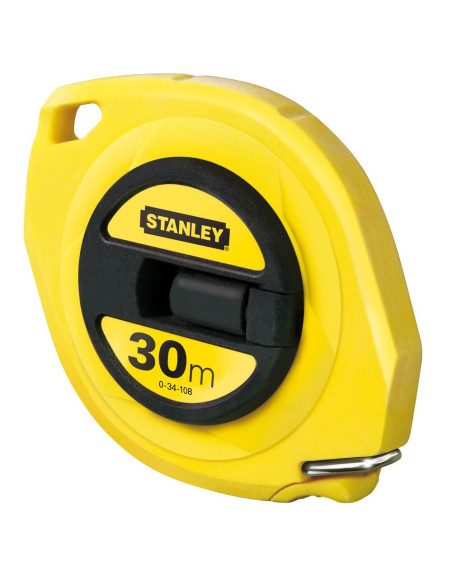 Stanley 0-34-108, ruleta inchisa cu banda de otel 30m, carlig pliabil, lama protejata, manivela pentru mulinare, 30m x 10mm, bli
