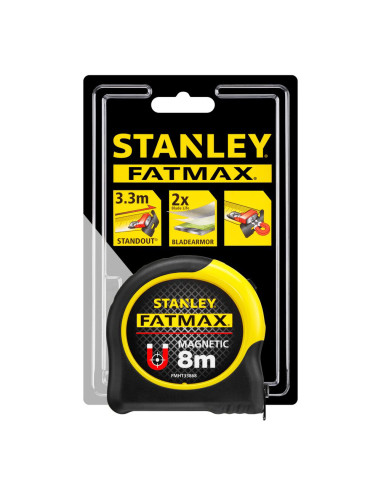 Stanley FMHT0-33868, ruleta magnetica fatmax 8m, Mylar®, BladeArmor, tru-zero, rupere la 3.2m, magnet detasabil, 8m x 32mm, blis