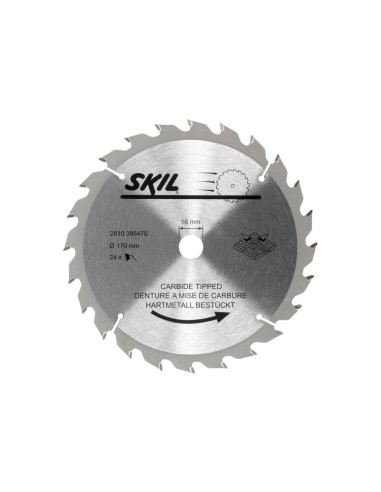 Panza pentru circular SKIL, 24 dinti de carbura, 170 x 1.6 x 16mm