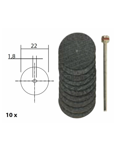 Set discuri debitoare din oxid de aluminiu, 22mm, 10 buc, Proxxon 28808