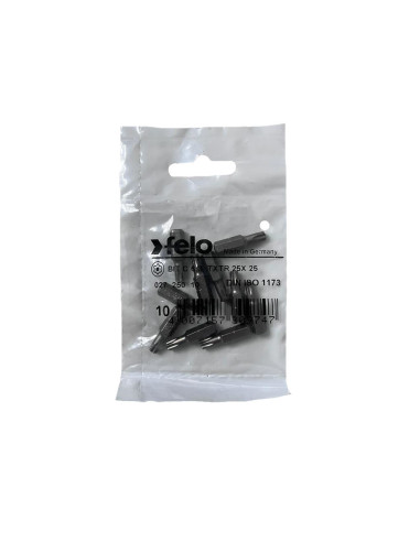 Set 10 biti Felo, seria Industrial profil Torx TR, C6.3, TTX25, 25mm