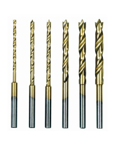 Set burghie HSS cu pin pentru centrare, Proxxon 28876