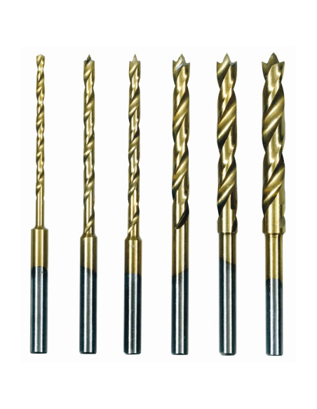 Set burghie HSS cu pin pentru centrare, Proxxon 28876