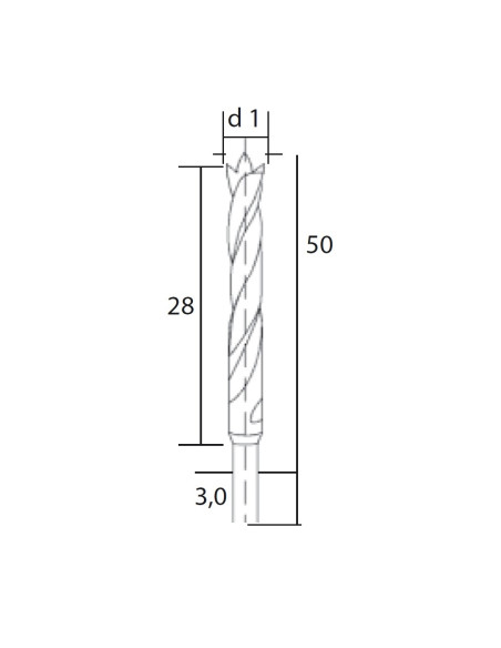 Set burghie HSS cu pin pentru centrare, Proxxon 28876