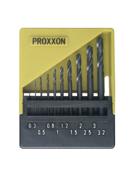 Set 10 burghie HSS, DIN 338, 0.3 - 3.2mm, Proxxon 28874