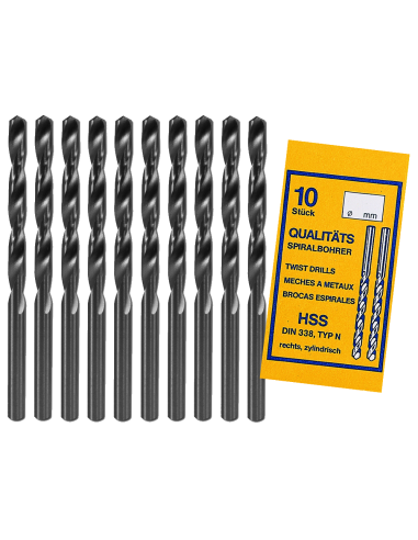 Set 10 burghie HSS, DIN 338, 0.5mm