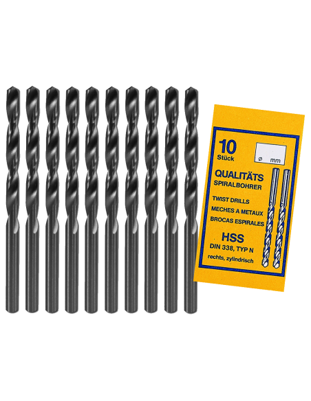 Set 10 burghie HSS, DIN 338, 0.5mm