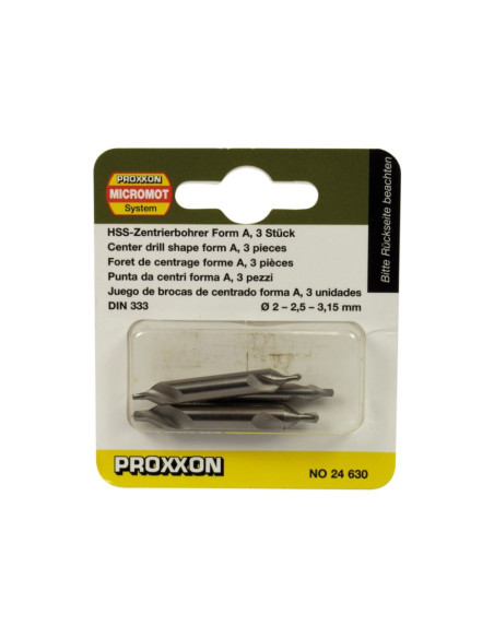 Set burghie HSS pentru centruire, Proxxon 24630