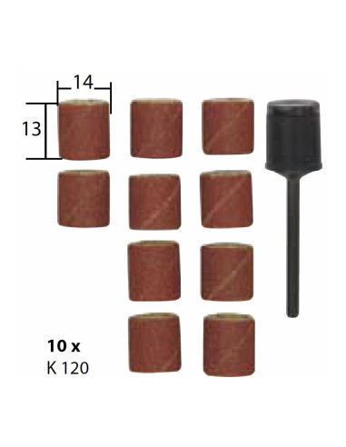 Set ax si 10 tamburi din corindon pentru slefuire, 14mm, GR120, Proxxon 28978