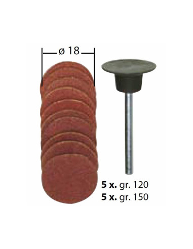 Set suport si discuri din corindon, 18mm, GR120 si GR150, Proxxon 28982