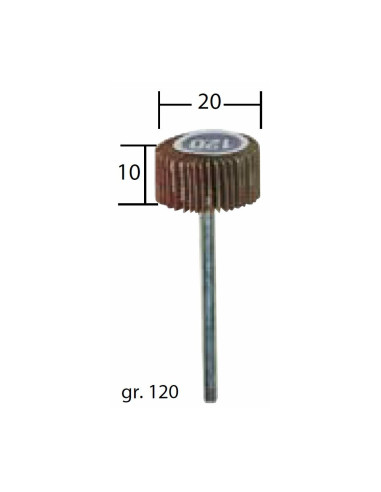 Perie abraziva cu tija, ax 3mm, 20x10mm, GR120, Proxxon 28984