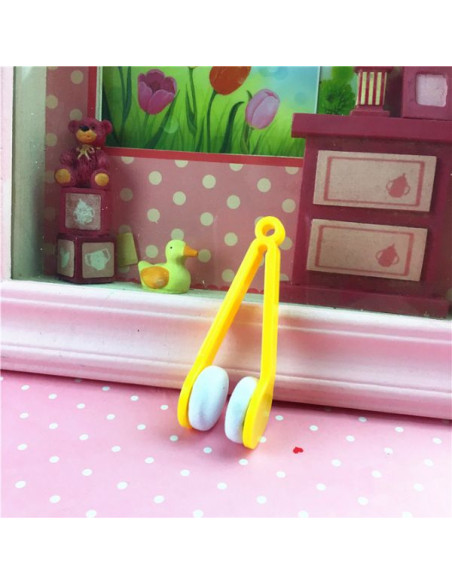 Instrument cu 2 capete din microfibra pentru curatarea si intretinerea lentilelor de ochelari, 7×2 cm, Galben