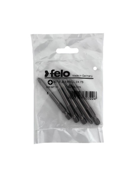 Set 5 biti Felo, seria Industrial profil Philips, E6.3, PH2, 73mm