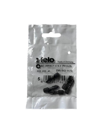 Set 5 biti Felo, seria Impact profil Philips, C6.3, PH2, 25mm