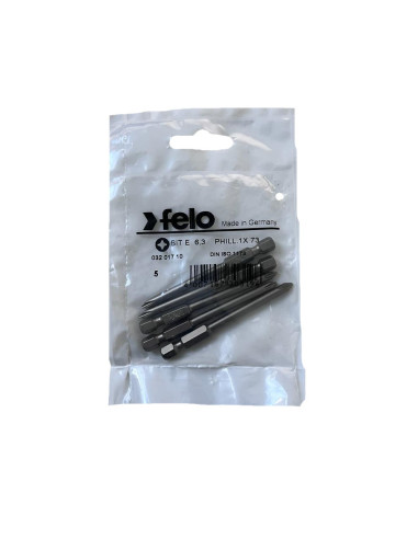 Set 5 biti Felo, seria Industrial profil Philips, E6.3, PH1, 73mm