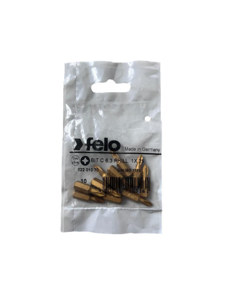 Set 10 biti Felo, seria TiN Plus profil Philips, C6.3, PH1, 25mm