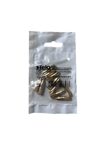 Set 10 biti Felo, seria Diamantati profil Philips, C6.3, PH2, 25mm