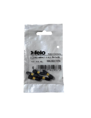 Set 5 biti Felo, seria Impact profil Philips, C6.3, PH3, 25mm