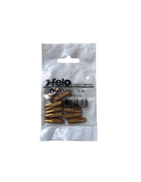 Set 10 biti Felo, seria TiN Plus profil Philips, C6.3, PH3, 25mm