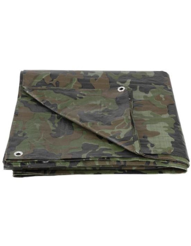 Prelata impermeabila cu inele, 2.9x3.9 m, PE, 80 g/mp, camuflaj, 12 mp