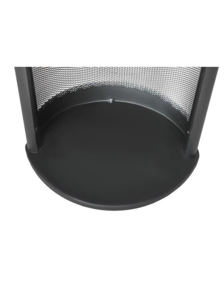 Set accesorii semineu, suport cu 4 piese, otel, negru, 22x66 cm
