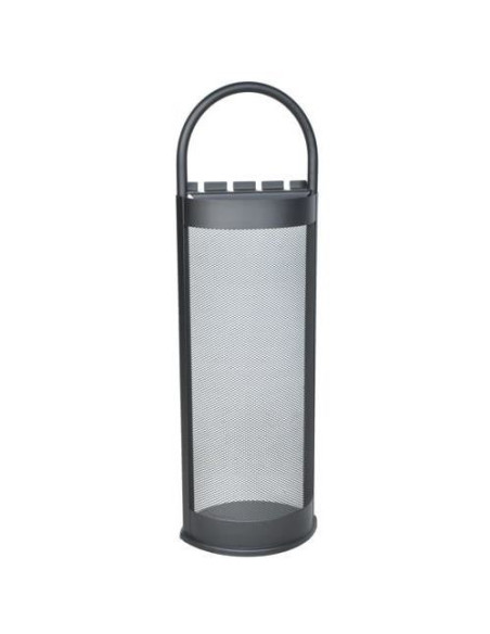 Set accesorii semineu, suport cu 4 piese, otel, negru, 22x66 cm