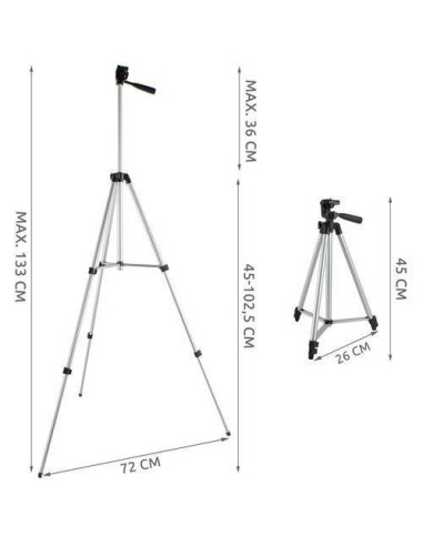 Trepied/suport smartphone, pentru selfie, cu telecomanda, bluetooth, 45-133 cm
