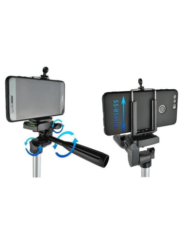 Trepied/suport smartphone, pentru selfie, cu telecomanda, bluetooth, 45-133 cm