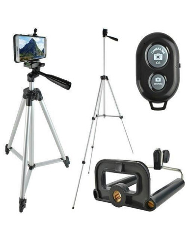 Trepied/suport smartphone, pentru selfie, cu telecomanda, bluetooth, 45-133 cm