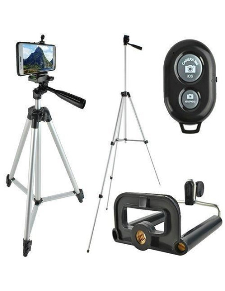 Trepied/suport smartphone, pentru selfie, cu telecomanda, bluetooth, 45-133 cm