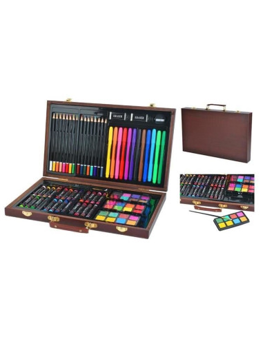 Set pictura si desen, trusa lemn, 81 piese