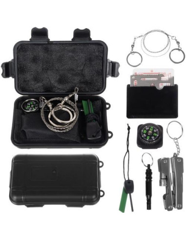 Kit turistic/supravietuire, cu trusa, set 7 piese, 13.5x8x3.5 cm, Isotrade