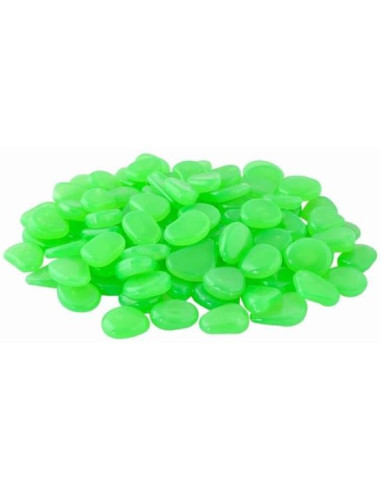 Pietre de gradina, fosforescente, verzi, set 100 buc, 2/3 cm