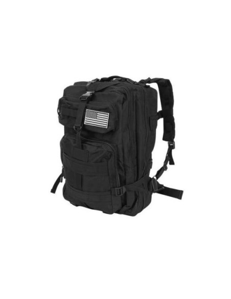 Ghiozdan/rucsac tactic, 5 compartimente, poliester 600D, negru, 38 L, 37x29x55 cm, Isotrade