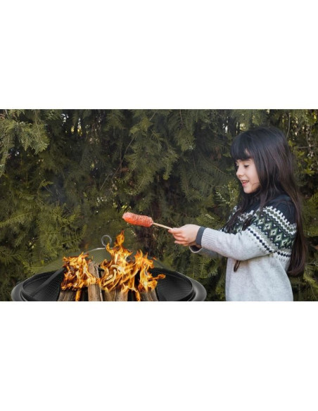 Gratar gradina, grill rotund, metal, 56x47 cm
