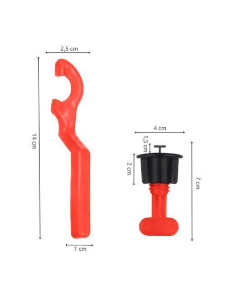 Tije de nivelare si aliniere a placilor ceramice, refolosibile, set 50 buc, cu cheie 
